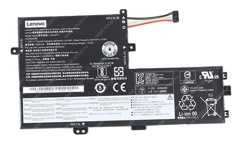 АКБ для ноутбука Lenovo (L18C3PF7) оригинальная / 11.25V, 4670 mAh / IdeaPad C340-15IWL черная