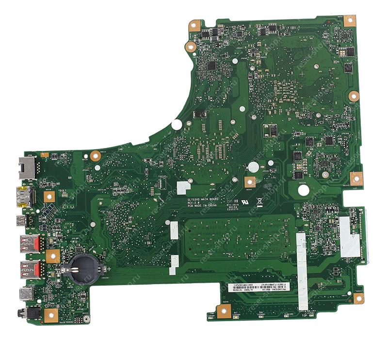Мат.плата ASUS GL753VD rev. 2.0 неисправная на запчасти ДОНОР поврежден разъем HDD
