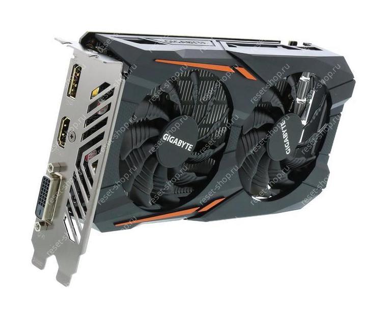 Видеокарта Б/У PCIeX GIGABYTE GTX 1050 OC (128 бит, 2Гб GDDR5) / GV-N1050OC-2GD