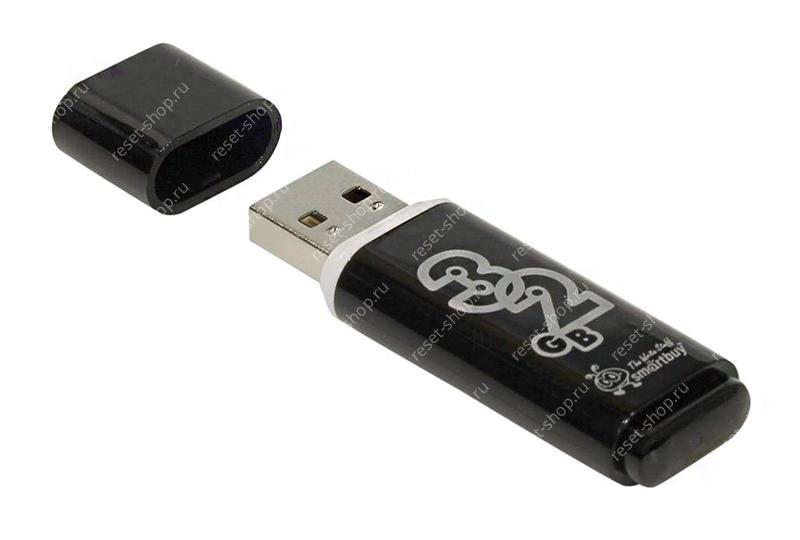 Флеш-накопитель (USB 2.0, 32Гб) Smartbuy Glossy / SB32GBGS-K