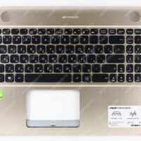 Клавиатура для ноутбука Б/У ASUS X541U топкейс золотистый, клавиши черные