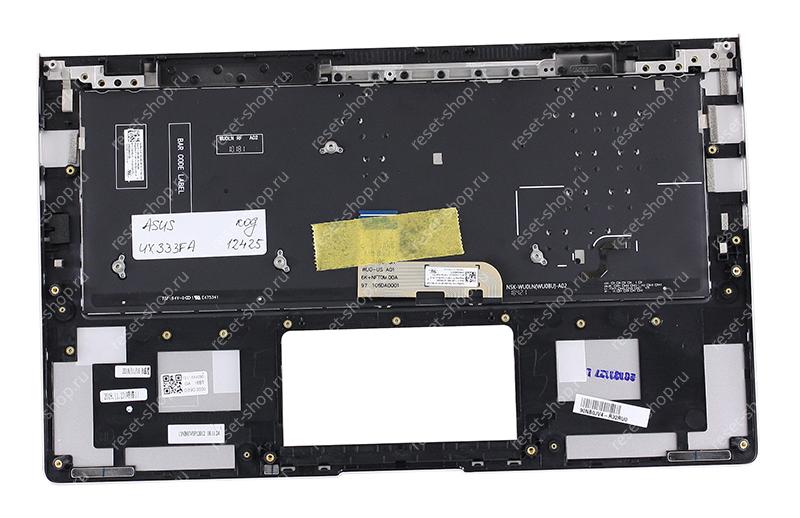 Клавиатура для ноутбука ASUS UX333FA топкейс серебристый, клавиши серебристые с подсветкой