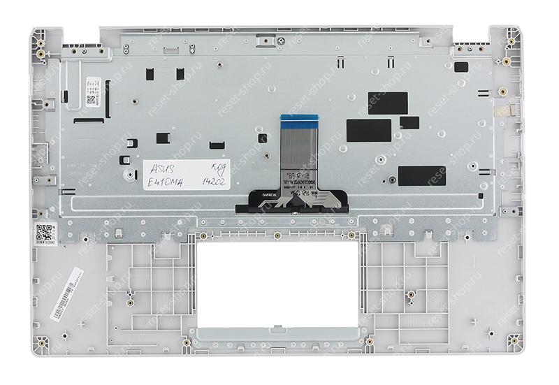 Клавиатура для ноутбука ASUS E410MA топкейс серебристый, клавиши черные