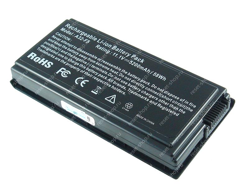 АКБ для ноутбука ASUS (A32-F5) / 11.1V, 5200mAh / F5, PRO50, X50 черная