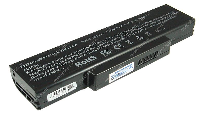 АКБ для ноутбука ASUS (A32-K72) / 11.1V, 4400mAh / K72, N71, X77 черная