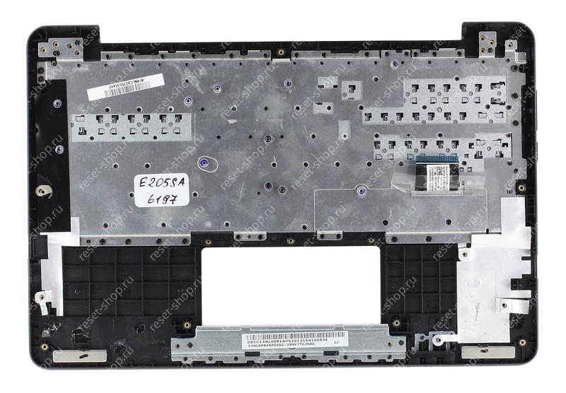 Клавиатура для ноутбука Б/У ASUS E205SA топкейс синий, клавиши черные, без тачпада