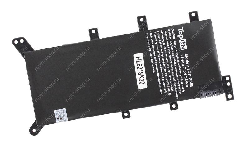 АКБ для ноутбука ASUS (C21N1347) TopON / 7.6V, 4775mAh / X555LA, X555MA черная