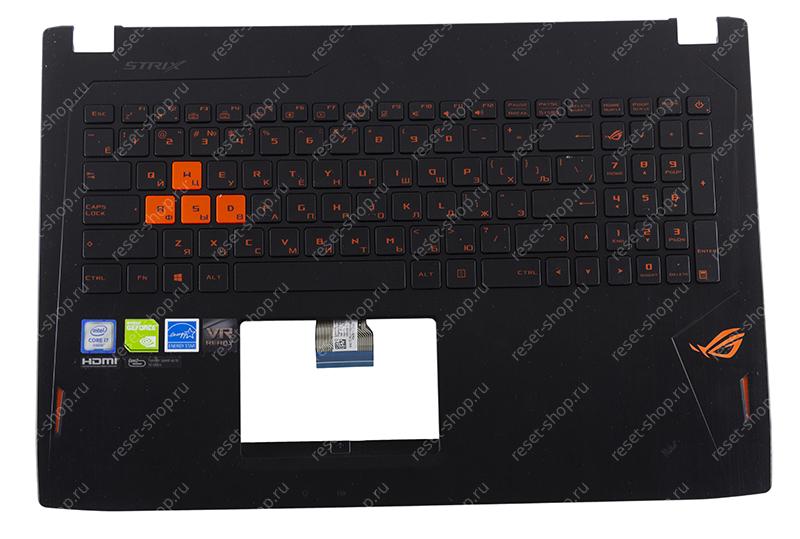 Клавиатура для ноутбука Б/У ASUS GL502VS топкейс черный, клавиши черные, с подсветкой