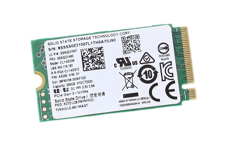 SSD накопитель Б/У 256Гб (M.2 2242 NVMe) SSST CL1-4D256 (чипы 3D TLC)