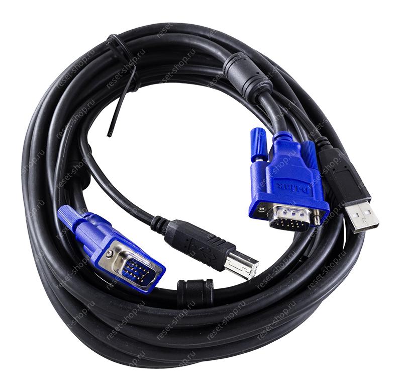 Кабель для переключателя KVM DLink DKVM-CU5 USB/VGA (M/M) (5м)