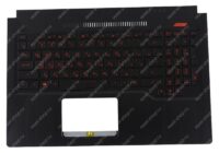 Клавиатура для ноутбука ASUS FX503VD топкейс черный, клавиши черные с подсветкой