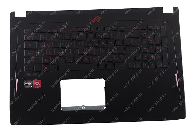 Клавиатура для ноутбука Б/У ASUS GL702ZC топкейс черный, клавиши черные, с подсветкой