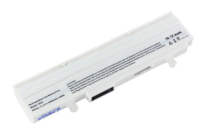 АКБ для ноутбука ASUS (A32-1015) / 10.8V, 4400mAh / Eee PC 1011, 1015, 1215 белая