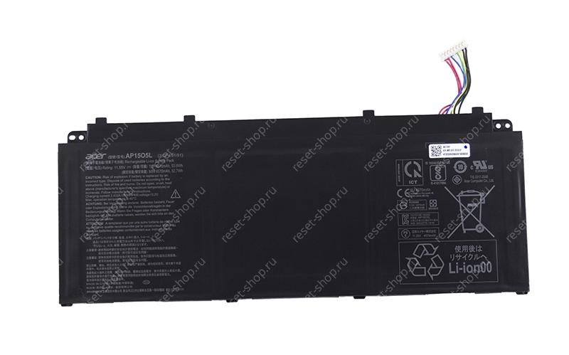 АКБ для ноутбука Acer (AP15O5L) оригинальная / 11.55V, 4670mAh / Aspire S5-371 черная