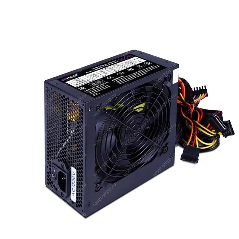 Блок питания 600Вт HIPER ECO HPN-600, ATX 2.3, 120мм кулер 8pin CPU 4xSATA