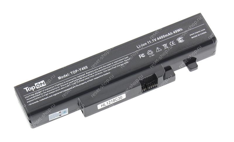 АКБ для ноутбука Lenovo (L09N6D16) TopON / 11.1V, 4400mAh / IdeaPad B560, Y460, Y560 черная