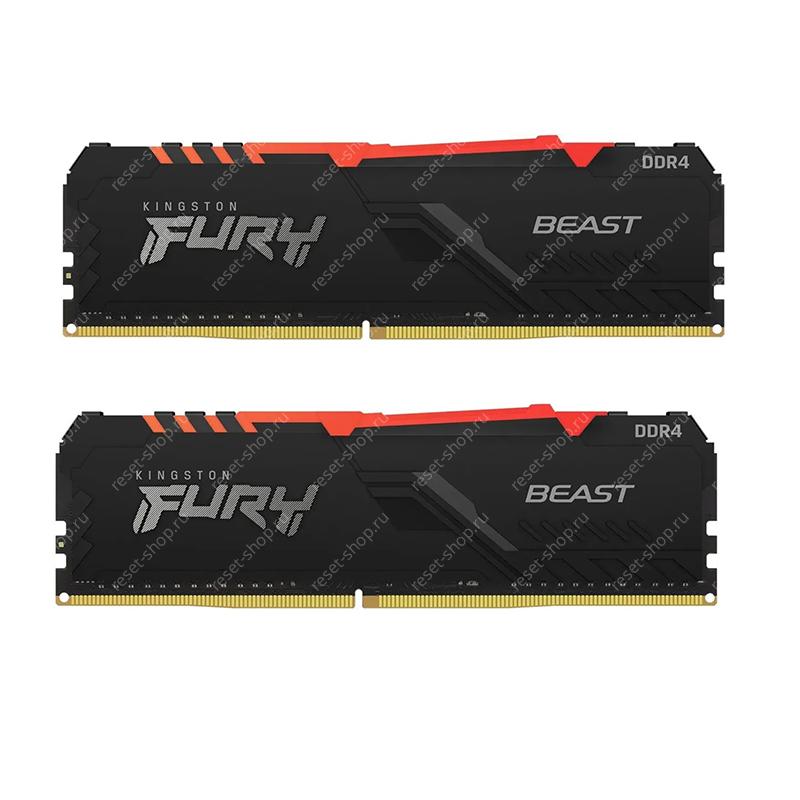 Память DDR4 32Гб 2666MHz Kingston FURY Beast / KF426C16BB2AK2/32 (2 модуля по 16 Гб)