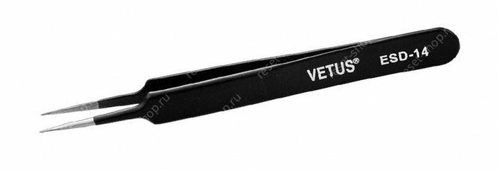 Пинцет VETUS ESD-14 прямой стальной ORIGINAL
