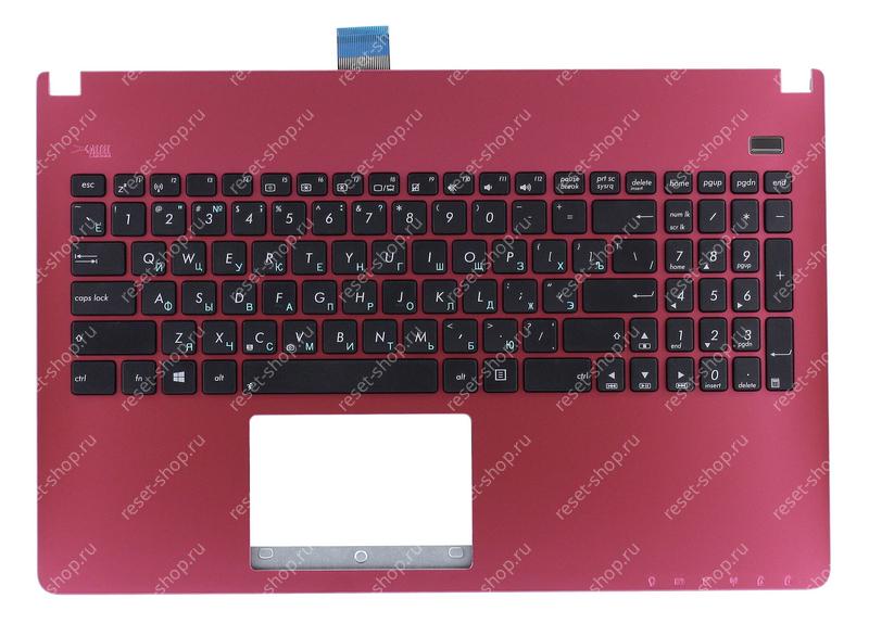 Клавиатура для ноутбука ASUS X501U топкейс розовый, клавиши черные