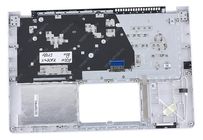 Клавиатура для ноутбука ASUS X430FA топкейс темно-серый, клавиши черные без подсветки