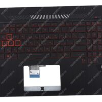 Клавиатура для ноутбука ASUS FX505DY топкейс черный, клавиши черные с подсветкой 4 pin