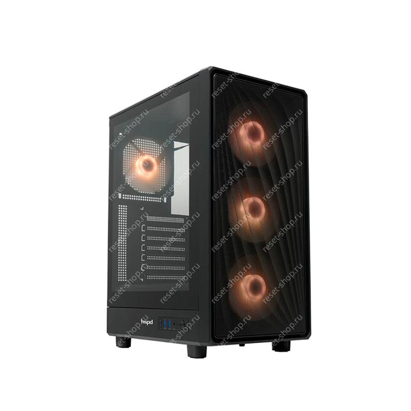 Корпус M510-TGBK-ARGB mid-Tower ATX черный без блока питания