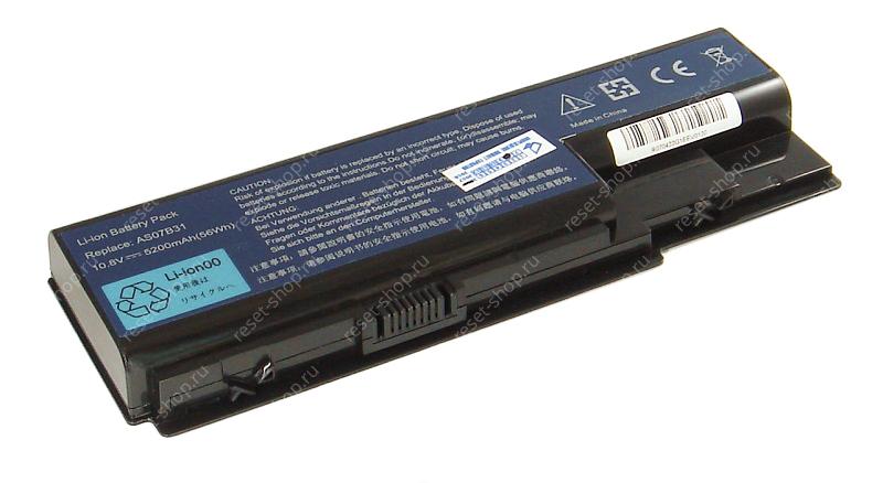 АКБ для ноутбука Acer (AS07B31) / 11.1V, 5200mAh / Aspire 5220, 5230, 5320, 5520 черная