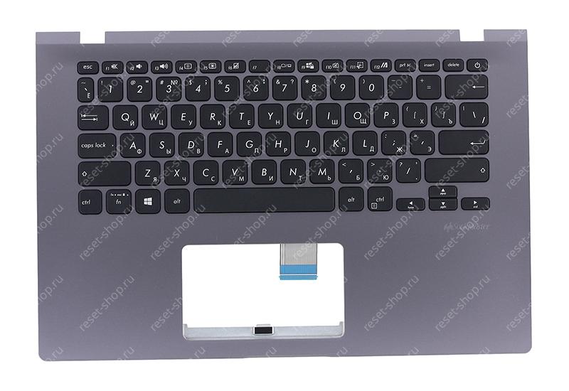 Клавиатура для ноутбука ASUS X409UA топкейс темно-серый, клавиши черные