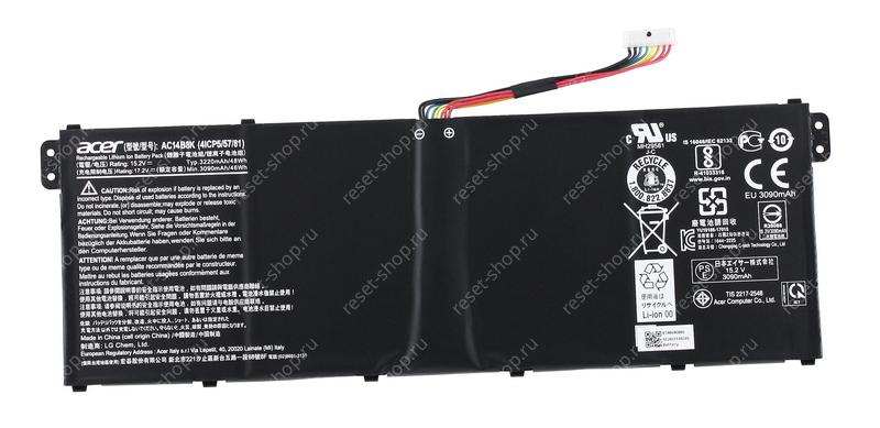 АКБ для ноутбука Acer (AC14B8K) оригинальная / 15.2V, 3220mAh / Aspire E3-111 черная