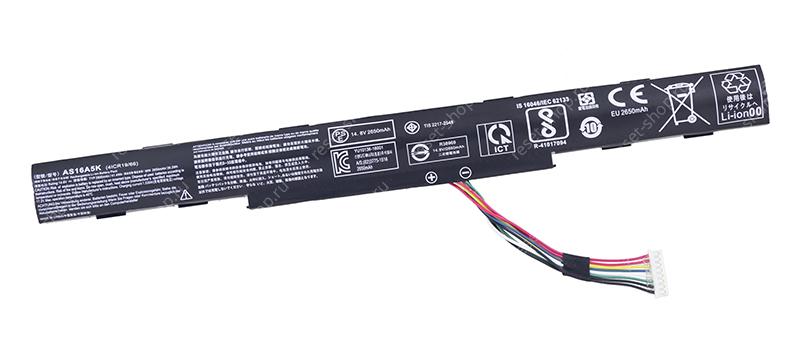 АКБ для ноутбука Acer (AS16A5K) / 14.8V, 2650mAh / Aspire E5-575 черная OEM