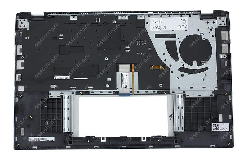 Клавиатура для ноутбука ASUS X432FA топкейс серебристый, клавиши серебристые с подсветкой
