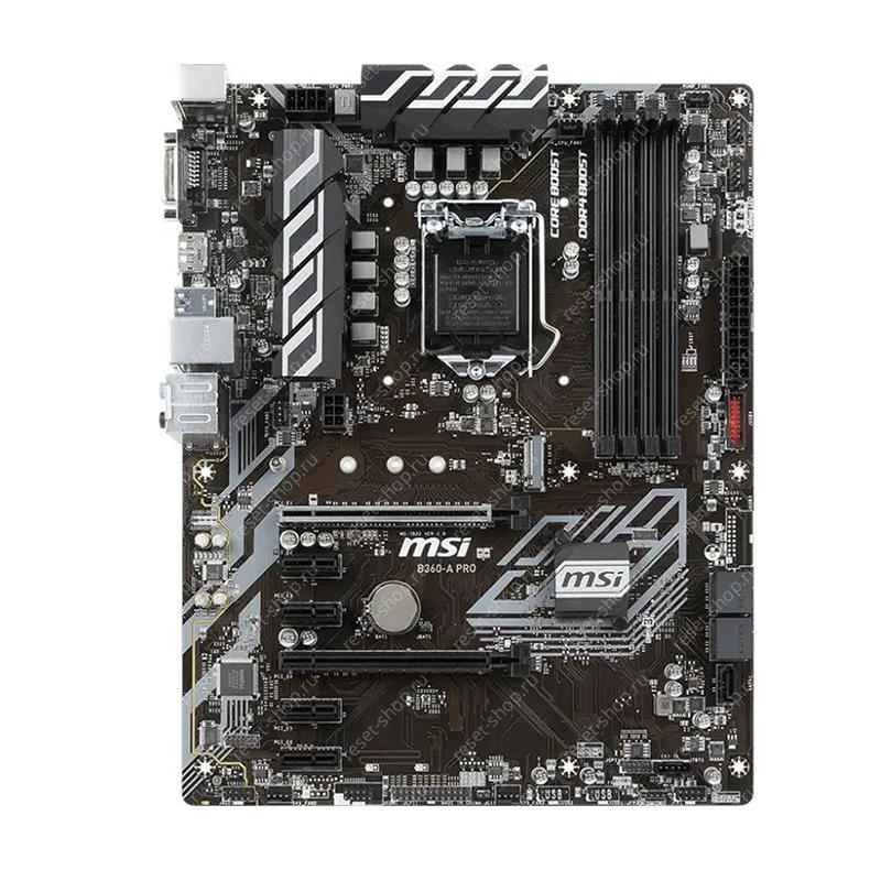 Сист.плата Б/У s1151 MSI B360-A PRO 4хDDR4, 5xSATA, 5xUSB, DVI-D, DP, 2xPCI-E16, 4xPCI-E1, ATX