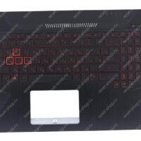 Клавиатура для ноутбука ASUS FX504GD топкейс черный, клавиши черные с подсветкой