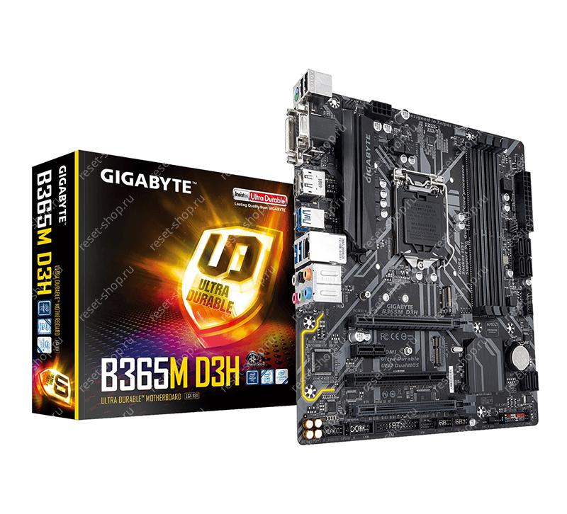 Материнская плата S1151 GIGABYTE B365M D3H 4xDDR4, 6xSATA, 5xUSB, DVI,HDMI, 2хPCI-E16, mATX