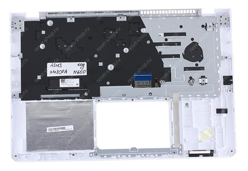 Клавиатура для ноутбука ASUS X430FA топкейс золотисто-белый, клавиши серебристые с подсветкой