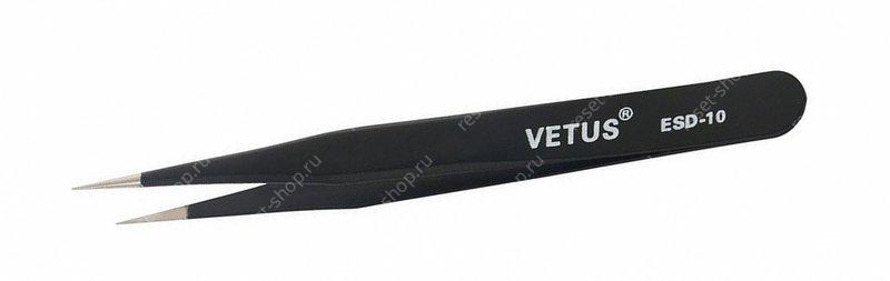 Пинцет VETUS ESD-10 прямой стальной ORIGINAL