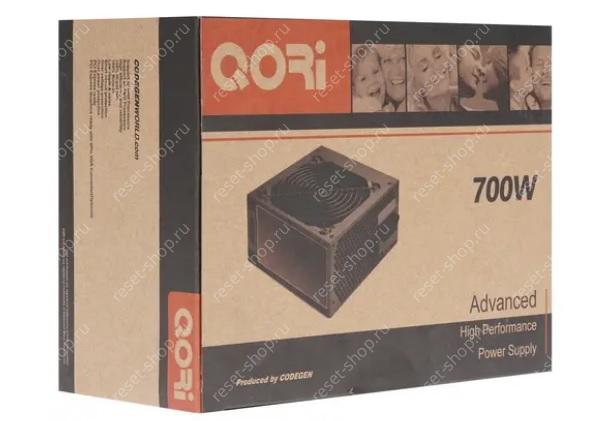 Блок питания 700Вт QORi 700CG ATX 120 мм вентилятор, 2xSATA, 2xMolex, 4pin CPU, 6 pin PCI-E