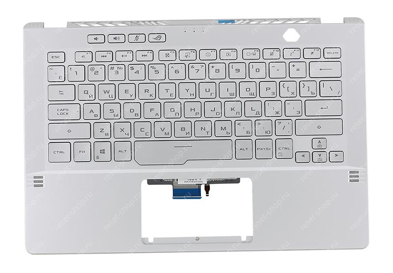Клавиатура для ноутбука ASUS GA401IV топкейс серебристый, клавиши серебристые с подсветкой