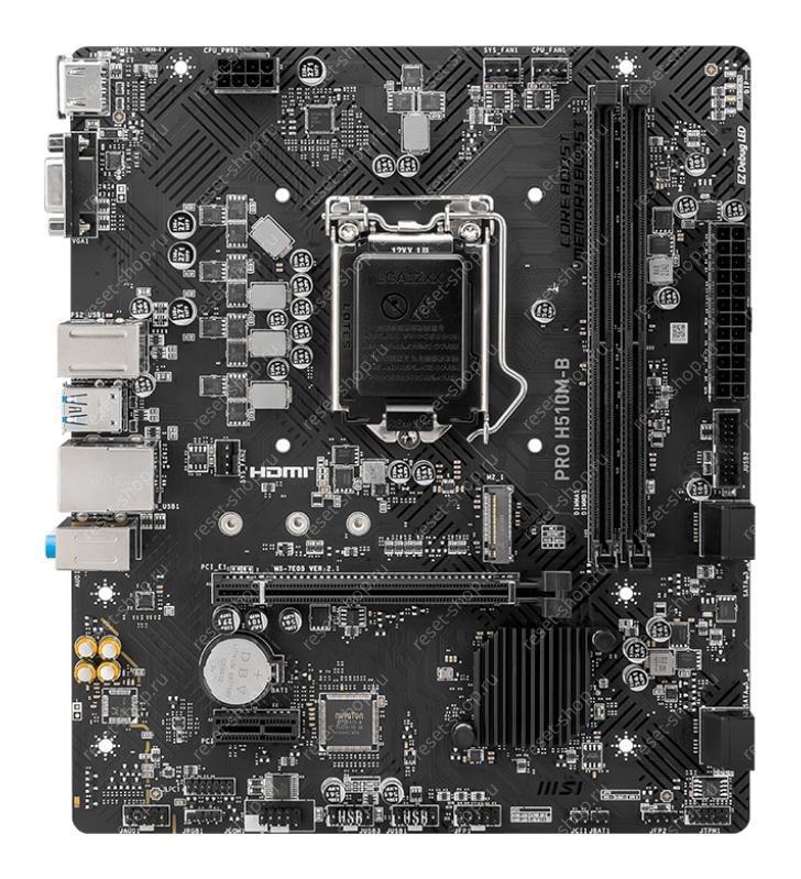 Сист.плата s1200 MSI PRO H510M-B 2xDDR4, 6xUSB, 4xSATA, PCI-Ex16, VGA, HDMI, mATX