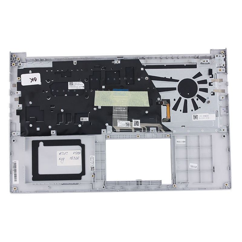Клавиатура для ноутбука Б/У ASUS K513E топкейс серебристый, клавиши серебристые с подсветкой