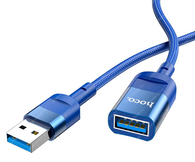 Кабель удлинительный USB 3.0 Am - Af Hoco U107 1.2 м синий Кабель удлинительный USB 3.0 Am - Af Hoco U107 1.2 м синий