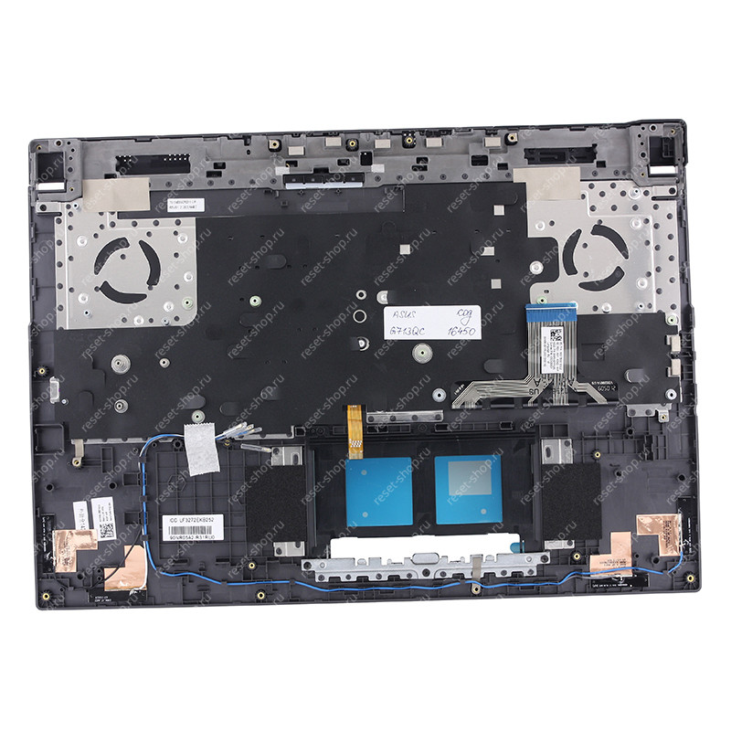 Клавиатура для ноутбука ASUS G713QC топкейс тёмно-серый, клавиши чёрные с подсветкой 16 pin Клавиатура для ноутбука ASUS G713QC топкейс тёмно-серый, клавиши чёрные с подсветкой 16 pin