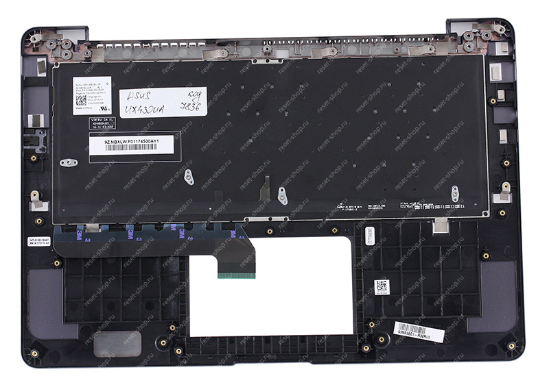 Клавиатура для ноутбука ASUS UX430UA топкейс сиреневый, клавиши черные, с подсветкой