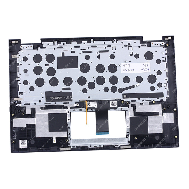 Клавиатура для ноутбука ASUS TP420IA топкейс тёмно-синий, клавиши черные с подсветкой