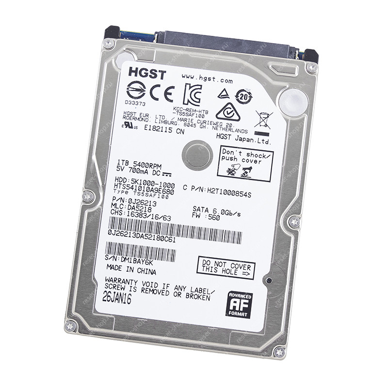 Жесткий диск 2.5" SATA2 1 Тб HGST 5400 об/мин 8 Мб / HTS541010A9E680/DA5218 Жесткий диск 2.5" SATA2 1 Тб HGST 5400 об/мин 8 Мб / HTS541010A9E680/DA5218