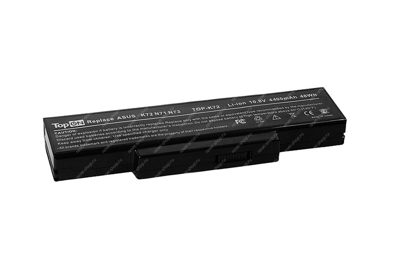 АКБ для ноутбука ASUS (A32-K72) TopON / 10.8V, 4400mAh / K72, N71, X77 черная АКБ для ноутбука ASUS (A32-K72) TopON / 10.8V, 4400mAh / K72, N71, X77 черная