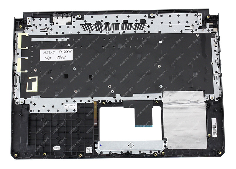 Клавиатура для ноутбука ASUS FX505DD топкейс черный, клавиши черные с подсветкой Клавиатура для ноутбука ASUS FX505DD топкейс черный, клавиши черные с подсветкой