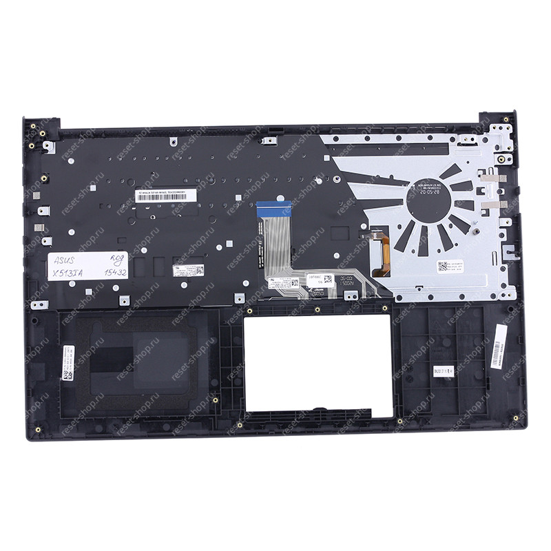 Клавиатура для ноутбука ASUS X513IA топкейс тёмно-серый, клавиши чёрные с подсветкой