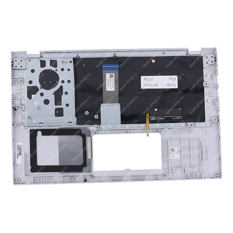 Клавиатура для ноутбука ASUS X412UA топкейс серебристый, клавиши серебристые с подсветкой / без FP