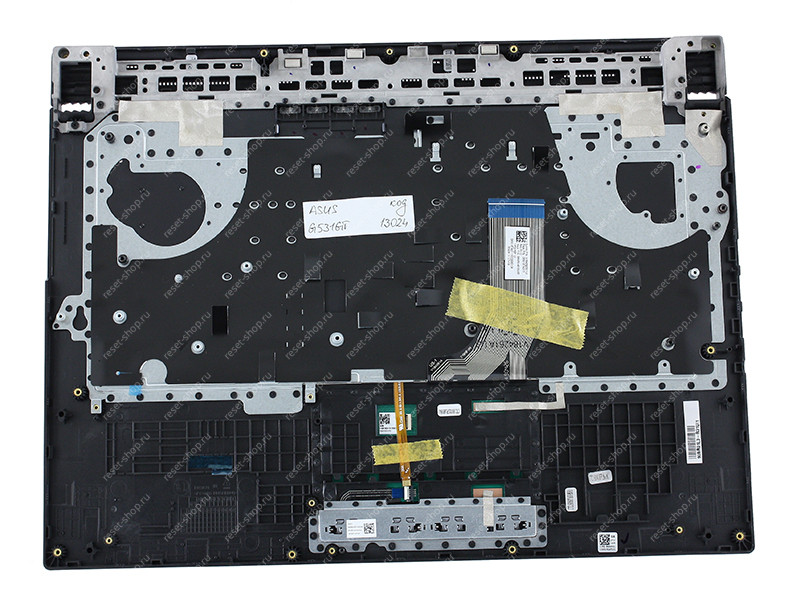 Клавиатура для ноутбука ASUS G531GT топкейс черный, клавиши черные с подсветкой АНГЛИЙСКАЯ